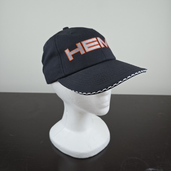 Vintage HEMI Daimler‎ Chrysler Racing Stripe Brim Strapback Hat OSFA Made In USA - Picture 3 of 8